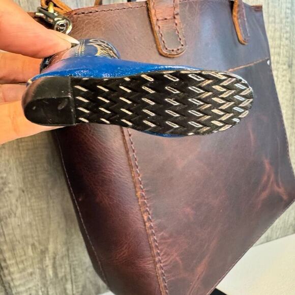 Western Leather Purse Charm Cowboy Boot Keychain NeW FAST SHIP Bag Flair - Picture 3 of 3